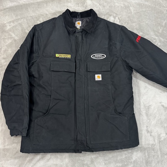 Carhartt Jacket Mens 2XL Tall C003 BLK Black Canvas Coat Arctic Quilted Corduroy